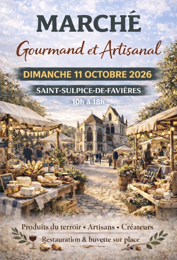 marché gourmand et artisanal de Saint-Sulpice de Favières-Laurence Mallart